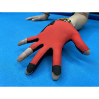 Billardhandschuh The Stroke Nova Grip - schwarz/rot - linke Hand