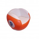 Sessel No. 9, kugelfrmig, wei-orange